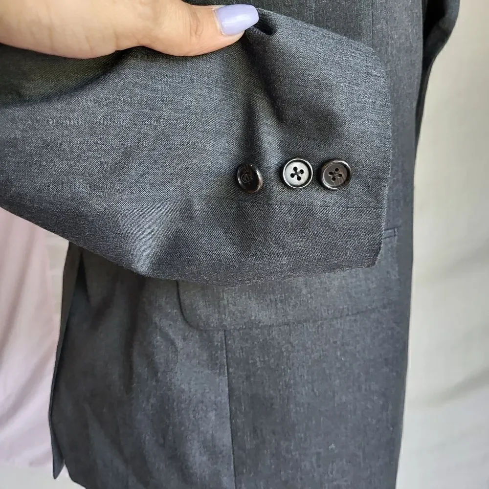 Lauren Ralph Lauren Gray Slimming Suit Jacket Size 36‎